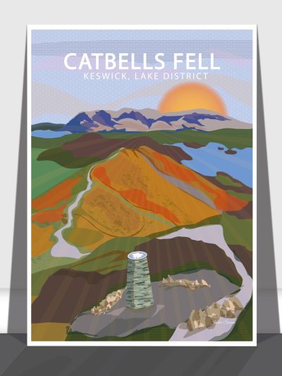 Catbells Illustrated Art Print