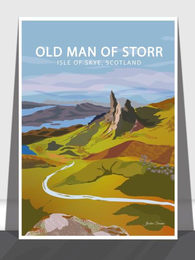 Old Man of Storr Illustrated Art Print