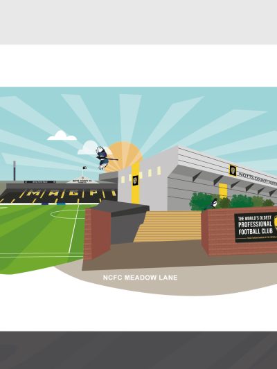 Notts County – Meadow Lane Illustrated Art print