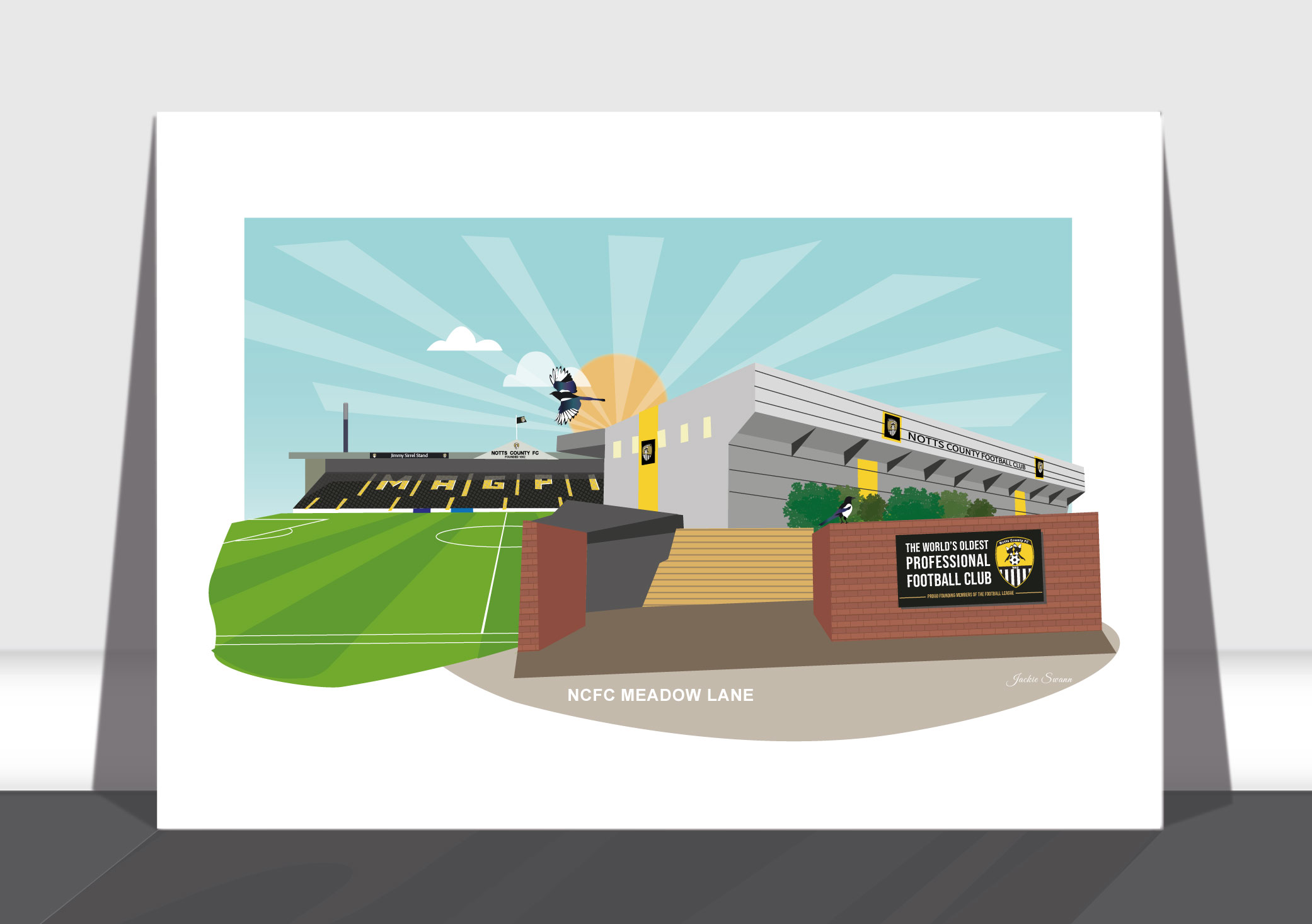 Notts County - Meadow Lane Illustrated Art print