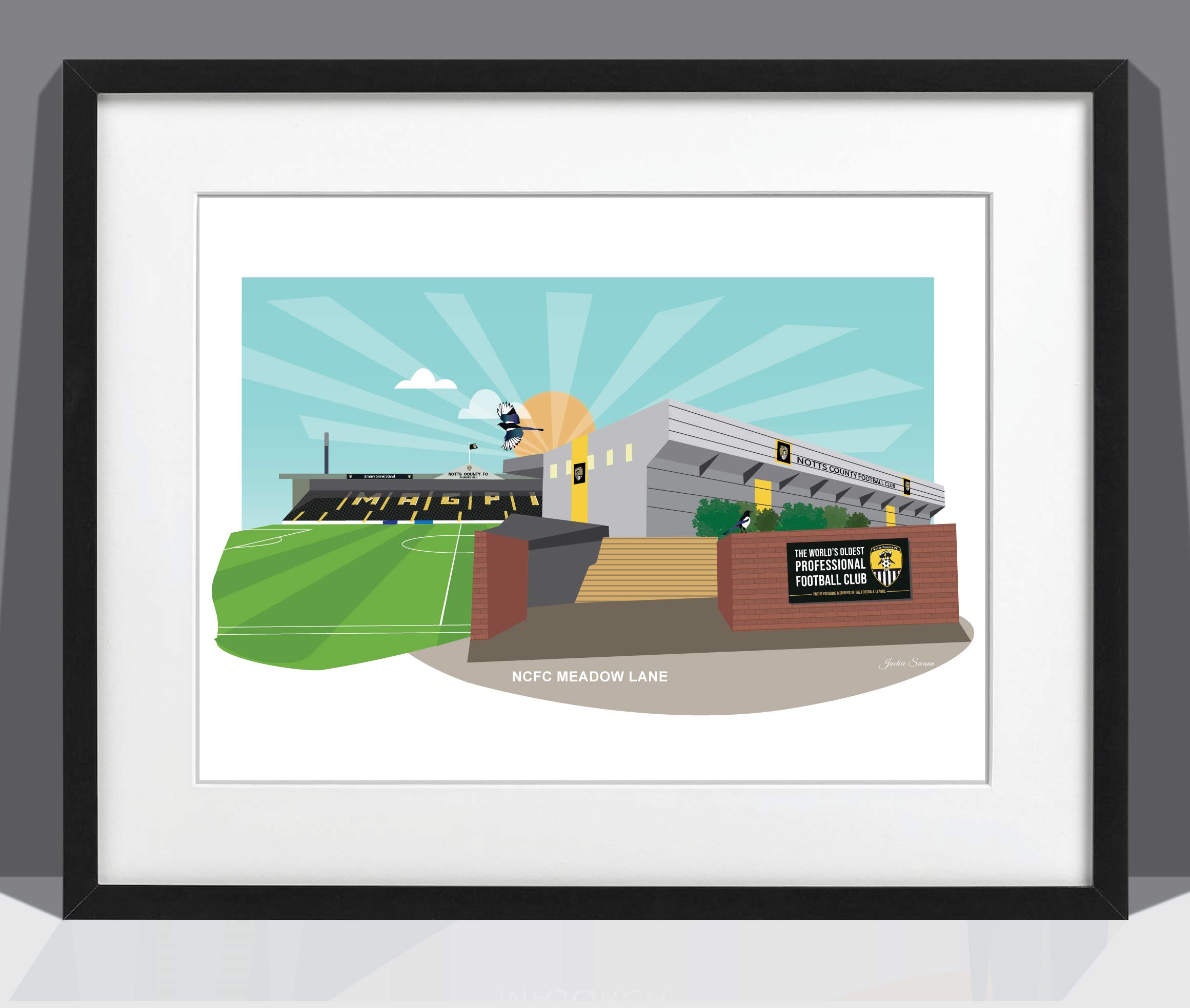 Notts County - Meadow Lane Illustrated Art print - Image 2