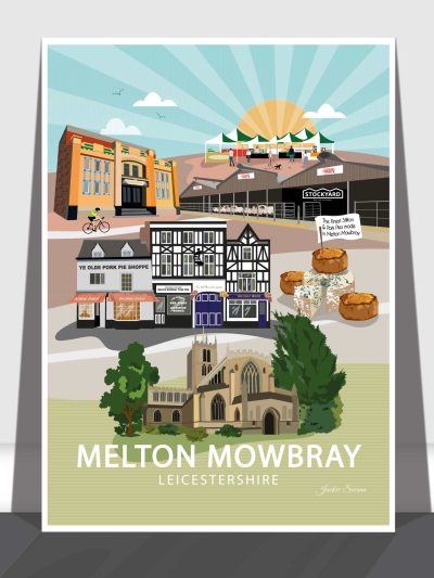 Melton Mowbray Illustrated Art Print