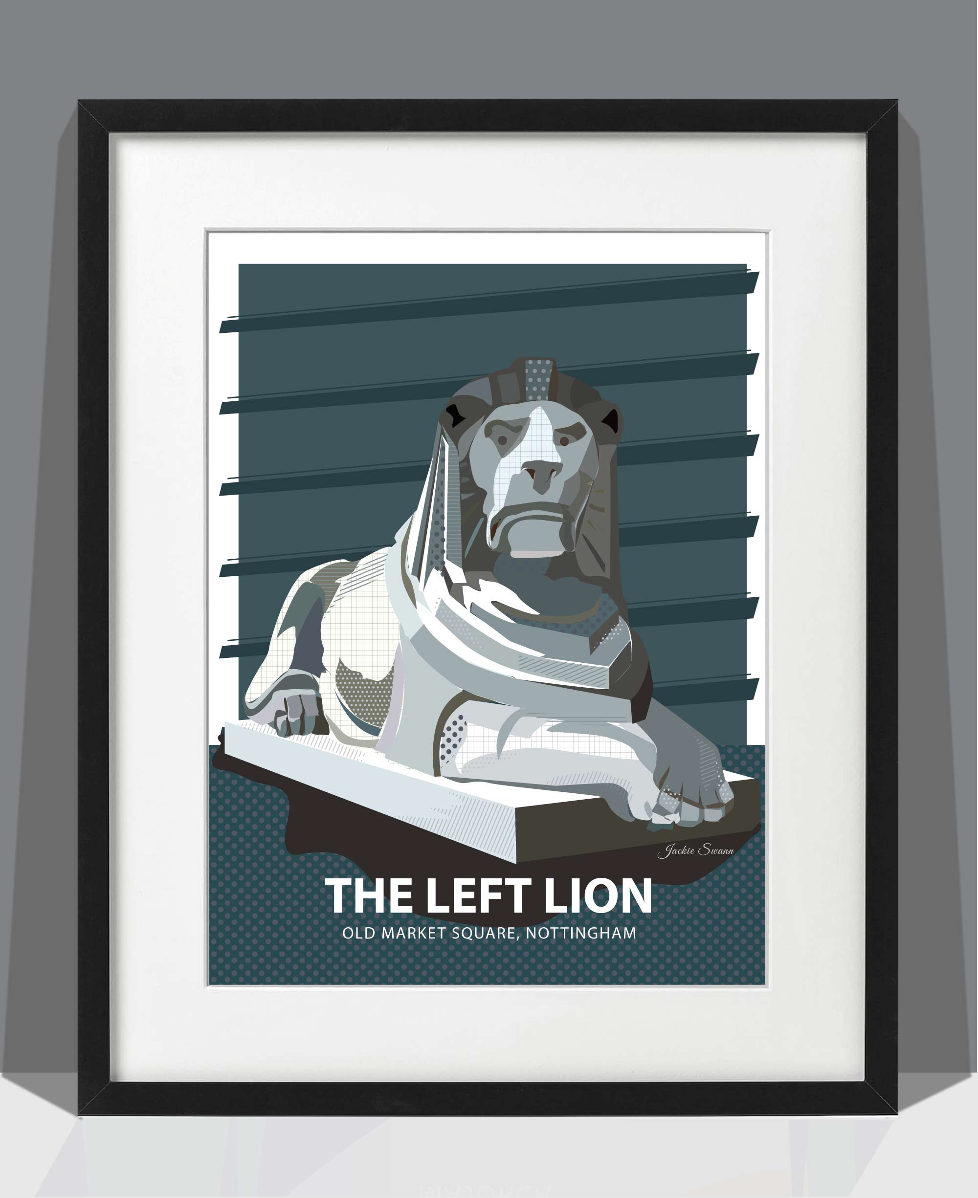 Left Lion Art Print - Image 3